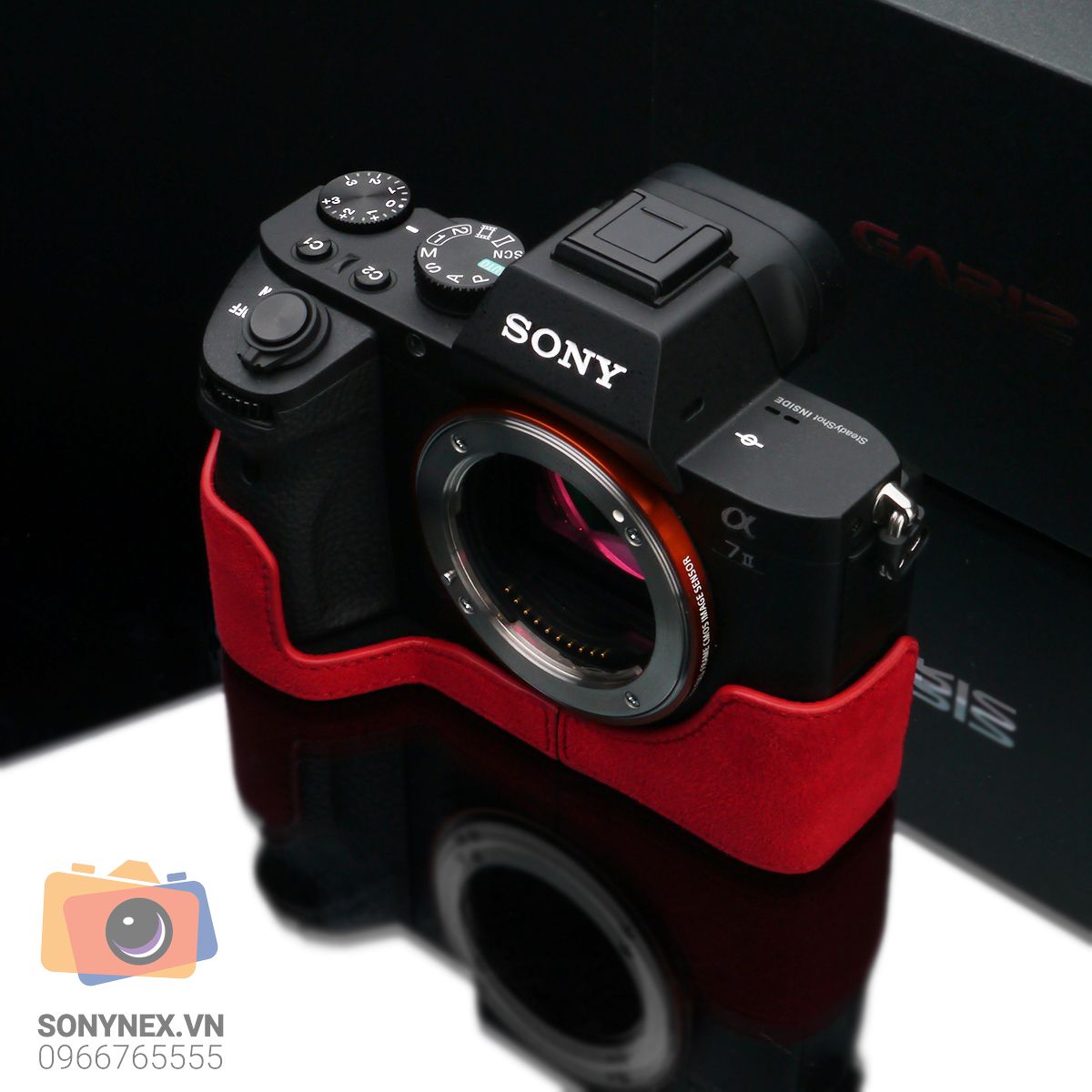 Bao da Sony A7R II ALCANTARA Đỏ | Gariz | Hàng Nhập khẩu