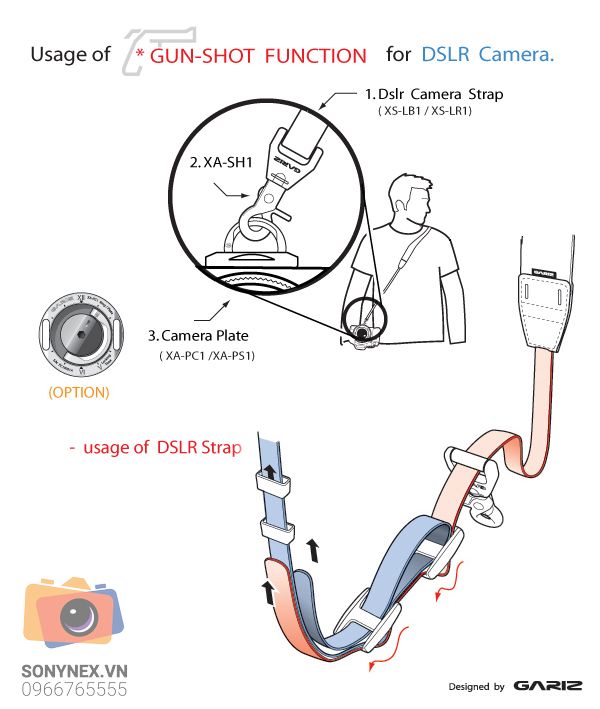 Khoá Gunshoot cho Combo Gariz Case + Shoulder Trap | Chính hãng - cấu hình hộp sạc
