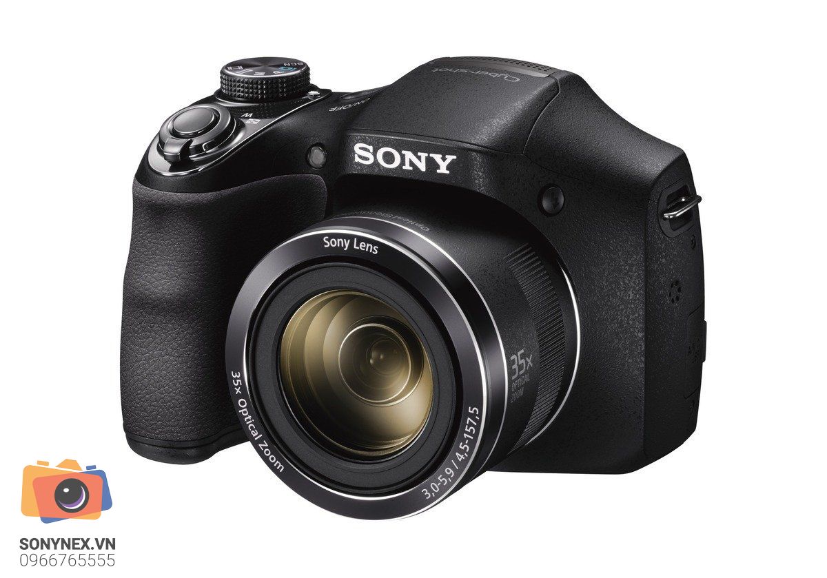 Sony H300 Đen | Máy ảnh kỹ thuật số chính hãng - mặt sau và phụ kiện đi kèm