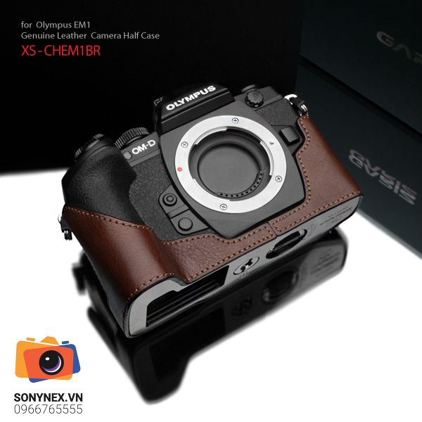 Bao da Olympus E-M1 Nâu Đậm | Gariz | Hàng Nhập khẩu