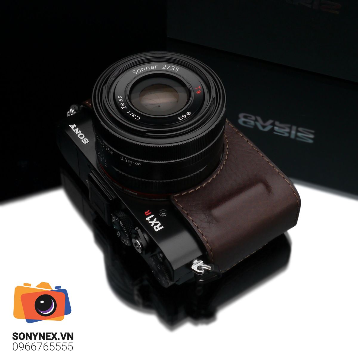 Bao da Sony RX1 / RX1R / RX1R2 Nâu Đậm | Gariz | Chính hãng - mặt sau và phụ kiện đi kèm