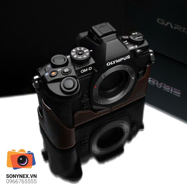 Bao da Olympus E-M1 Nâu Đậm | Gariz | Hàng Nhập khẩu