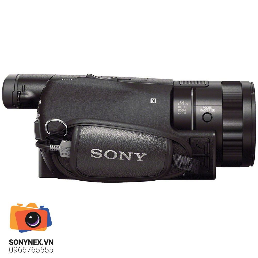Máy quay Sony CX900E cảm biến loại 1.0 | Chính hãng - mặt sau và phụ kiện đi kèm
