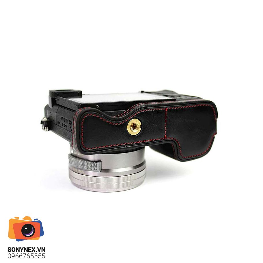 Bao da Sony A6000 A6100 A6300 A6400 - Halfcase Đen | Chính hãng - khả năng kết nối thiết bị