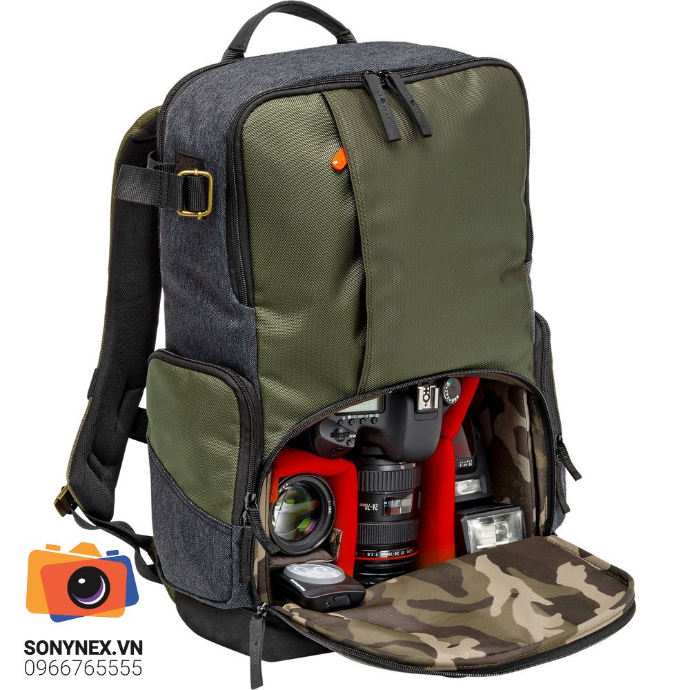 Balo máy ảnh Manfrotto Street Medium Backpack | Xanh | Chính hãng - khả năng kết nối thiết bị