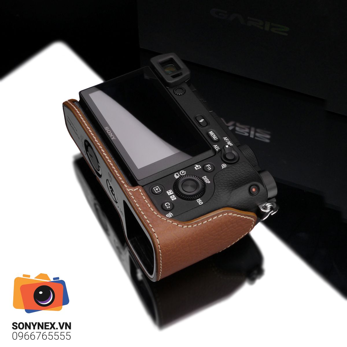 Bao da Sony A6300/A6400 Nâu Nhạt | Gariz | Chính hãng - cấu hình hộp sạc