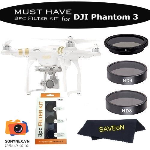 Kính lọc Filter Vivitar 3pc for Phantom 3/4 | Hàng nhập khẩu