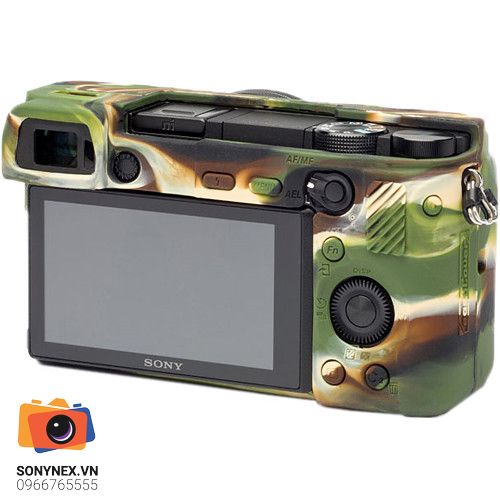 Vỏ bảo vệ máy ảnh Easy Cover A6300 | Thiết kế camo | Chính hãng - mặt sau và phụ kiện đi kèm