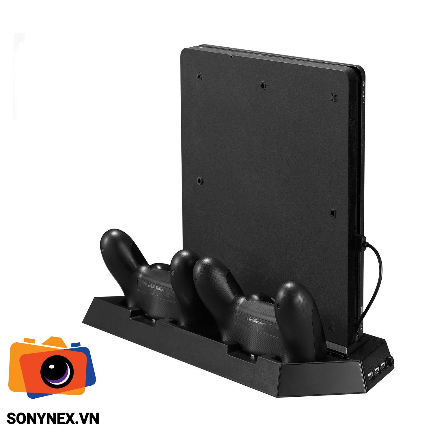 Đế dựng PS4 Slim (Dock sạc + Quạt) | Nhập khẩu