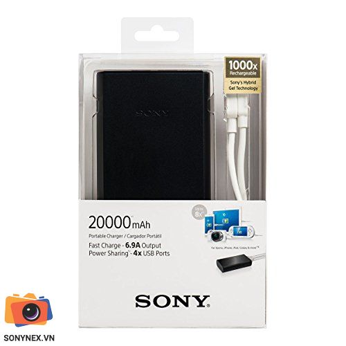 Pin dự phòng Sony S20 - 20.000 mAh | Đen | Hàng chính hãng