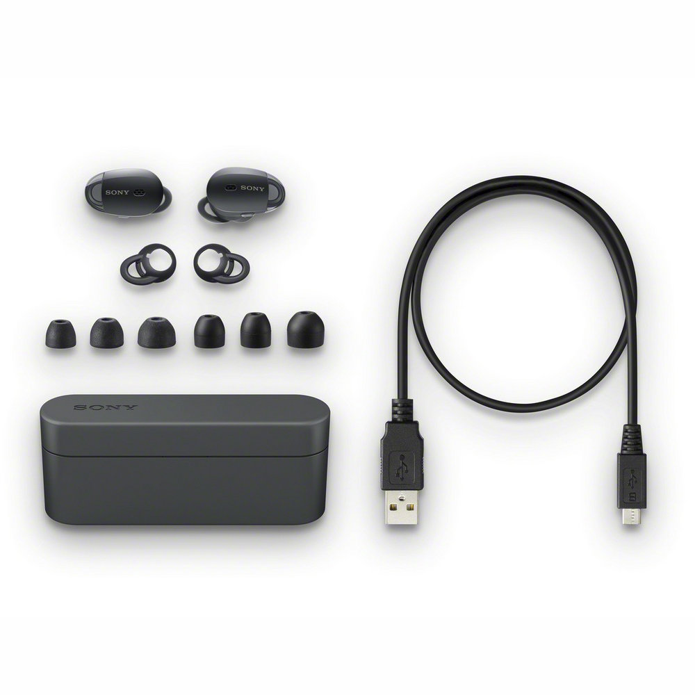 Tai nghe không dây chống ồn Sony WF-1000X | Đen | Chính hãng - cấu hình hộp sạc