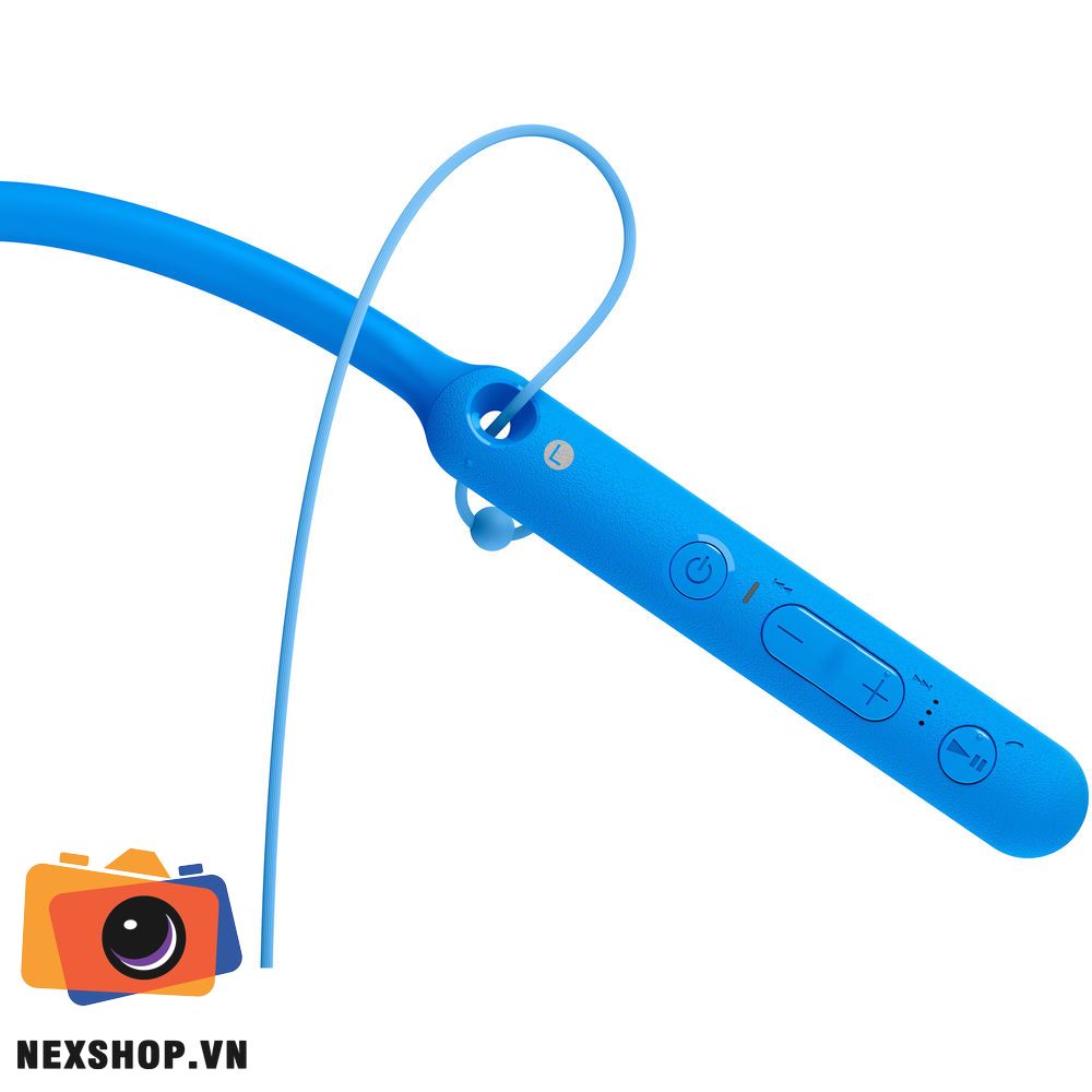 Tai nghe Sony WI-C400 Wireless In-ear | Chính hãng | Xanh dương - mặt sau và phụ kiện đi kèm