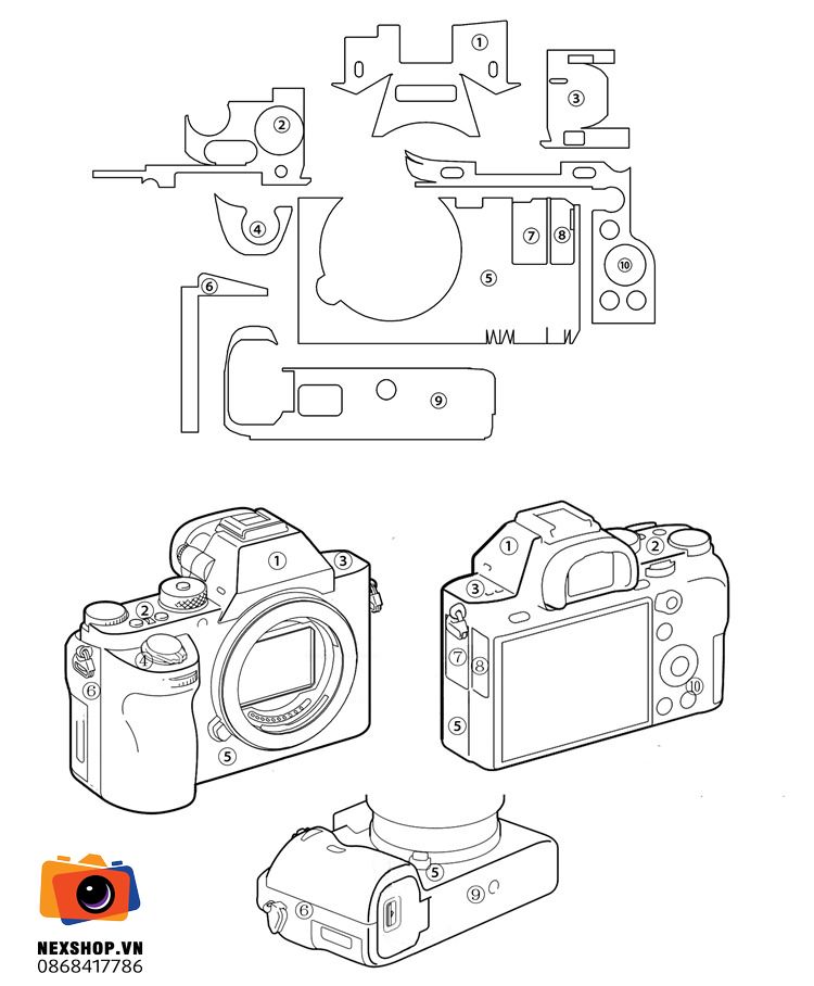 Dán da Sony A7 mark 2 / A7R II / A7S II | Màu camo | Nhập khẩu