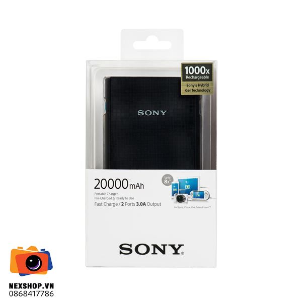 Pin dự phòng Sony V20 - 20.000 mAh | Đen | Hàng chính hãng