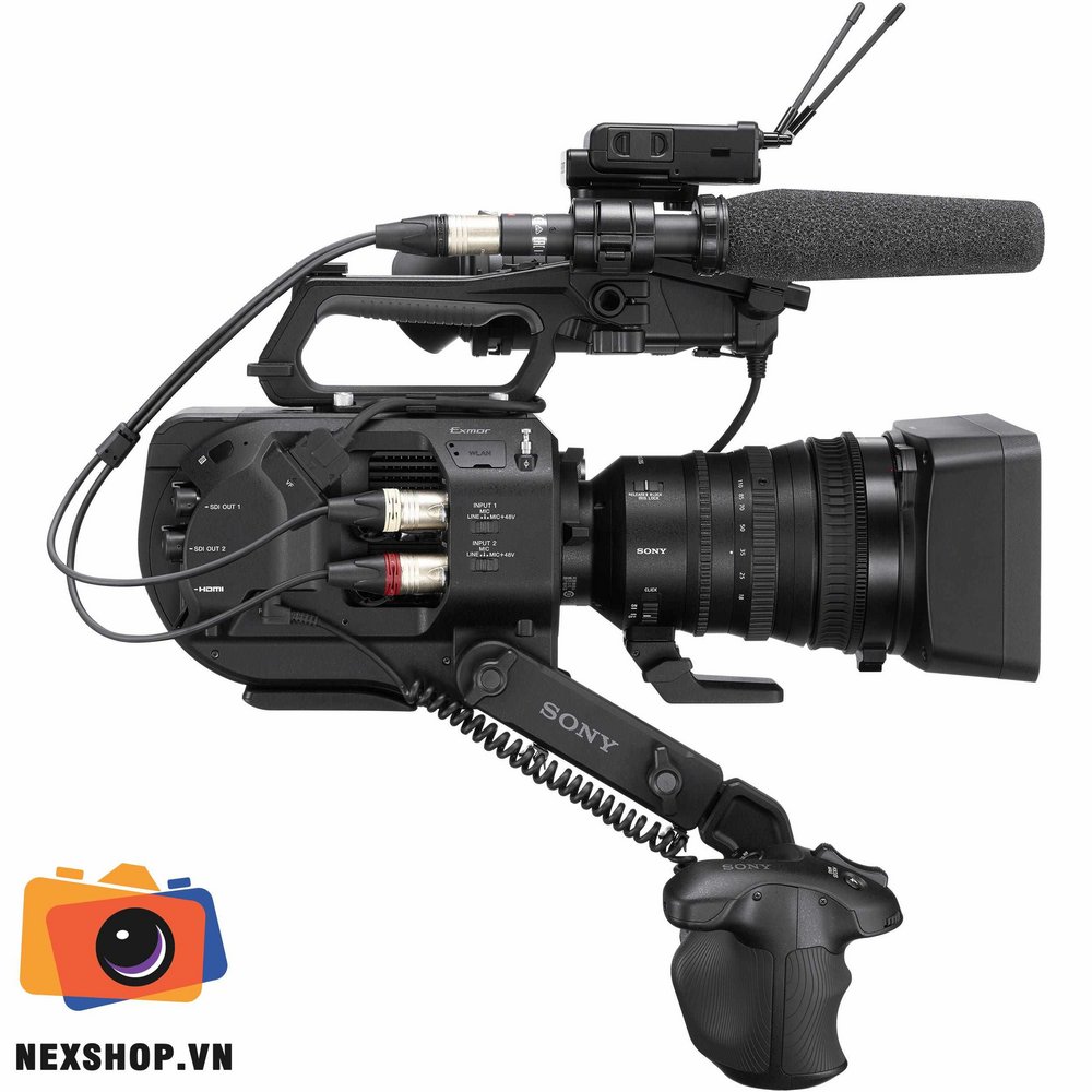 Máy quay chuyên nghiệp Sony FSM2K | Chính hãng - mặt sau và phụ kiện đi kèm