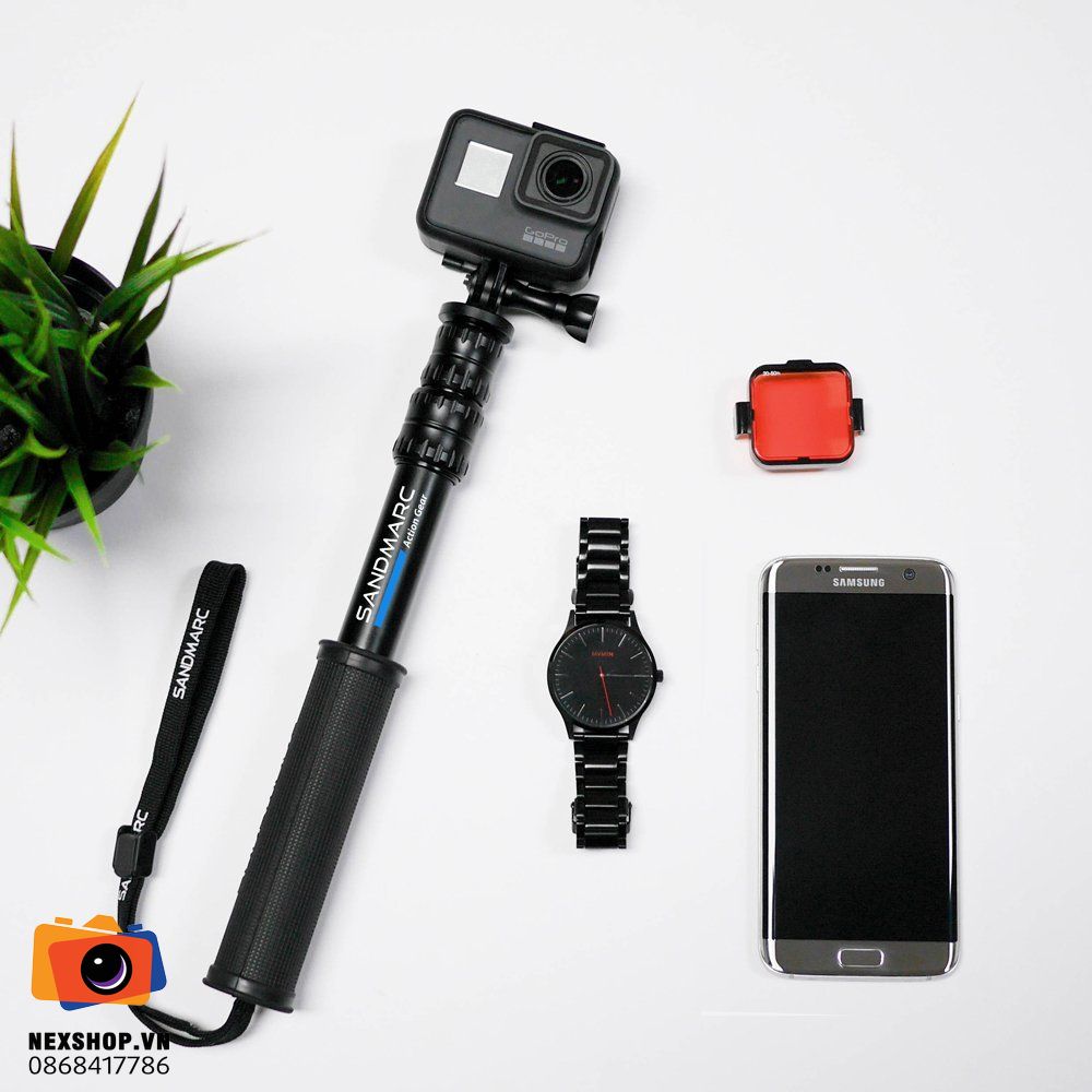 Gậy cầm tay Sandmarc Pole Compact Edition cho Gopro và các máy quay có ngàm tương đương | Chính hãng