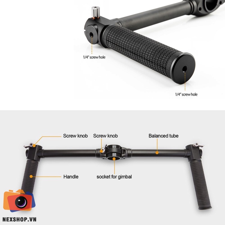 Crane Dual-hand Handles Tay Cầm Đôi | Chính Hãng - mặt sau và phụ kiện đi kèm
