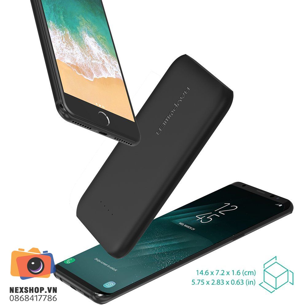 Pin dự phòng RAVPower RP-PB077 10000mAh | Chính hãng - mặt sau và phụ kiện đi kèm