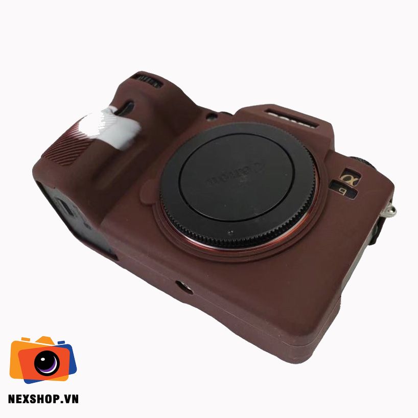 Bao Silicon máy ảnh Sony A9 | Nâu | Nhập khẩu | Chính hãng - mặt sau và phụ kiện đi kèm