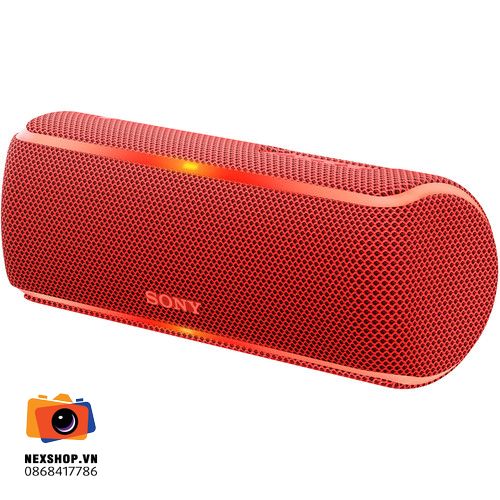 Loa di động Sony SRS-XB21 EXTRA BASS | Chính hãng | Đỏ - mặt sau và phụ kiện đi kèm