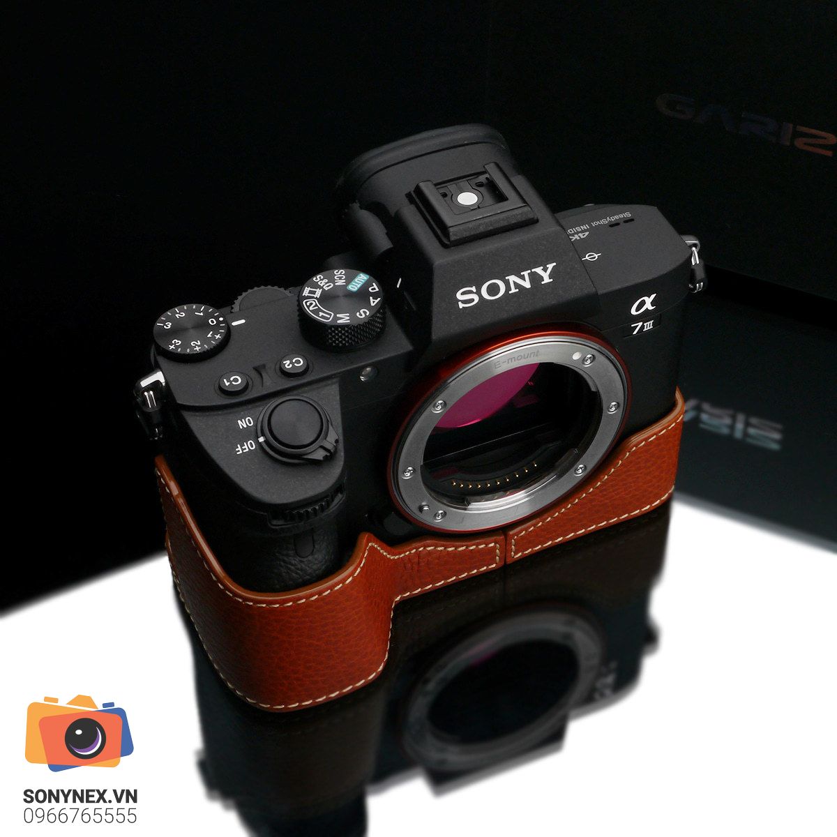 Bao da Sony A7M3/A7R3/A9 Nâu nhạt | Gariz | Chính hãng - cấu hình hộp sạc