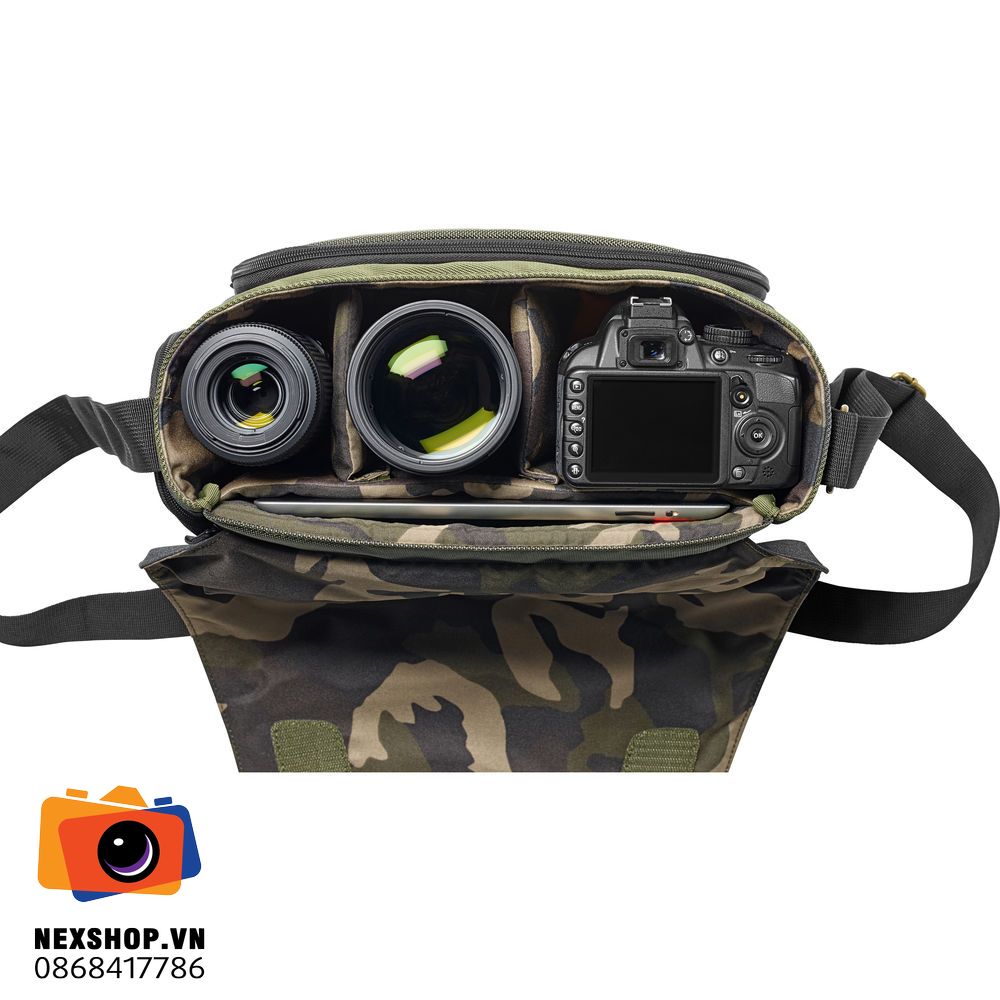 Túi máy ảnh Manfrotto Street CSC Messenger | Chính hãng - mặt sau và phụ kiện đi kèm