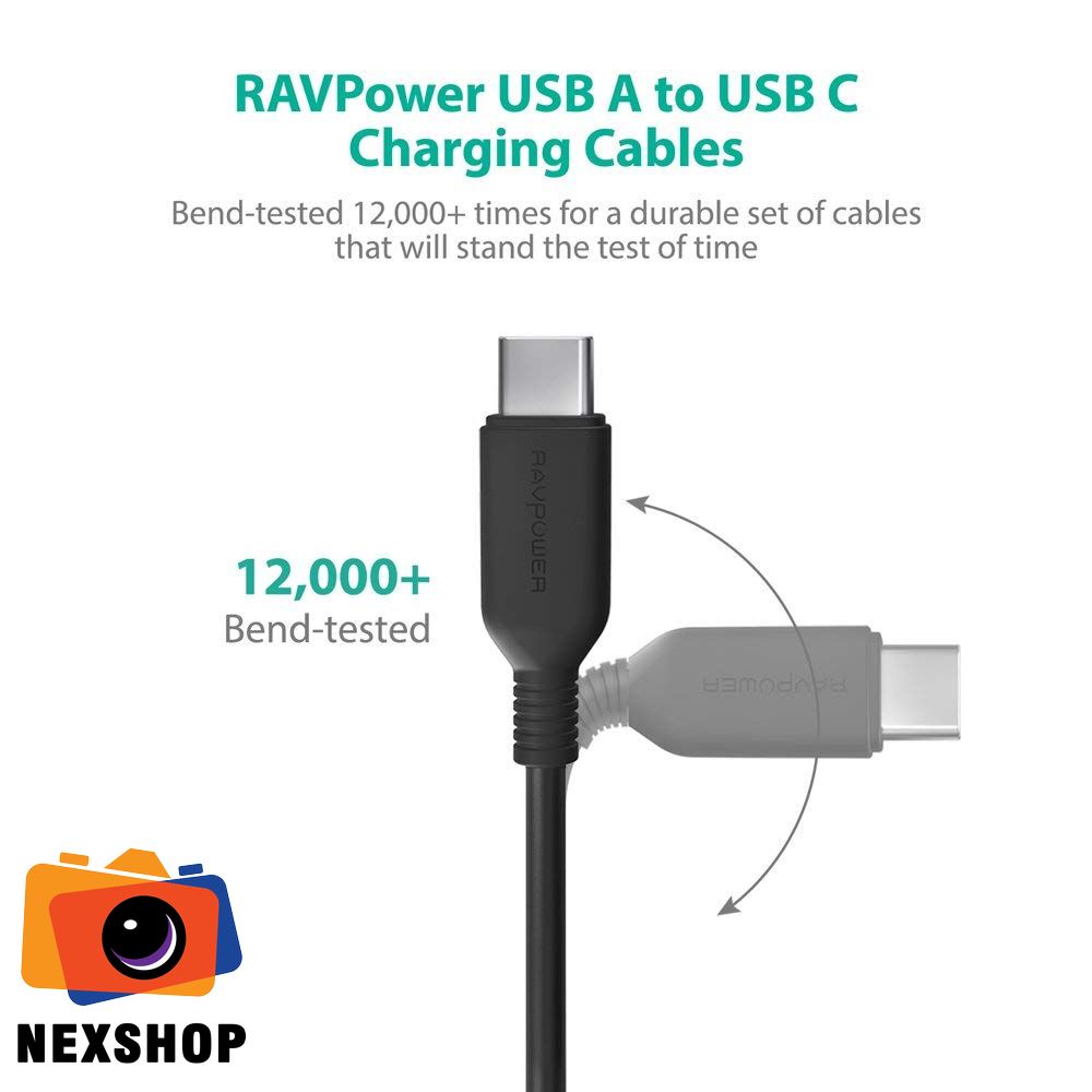 Dây USB-C RAVPower 1.8M | Chính hãng