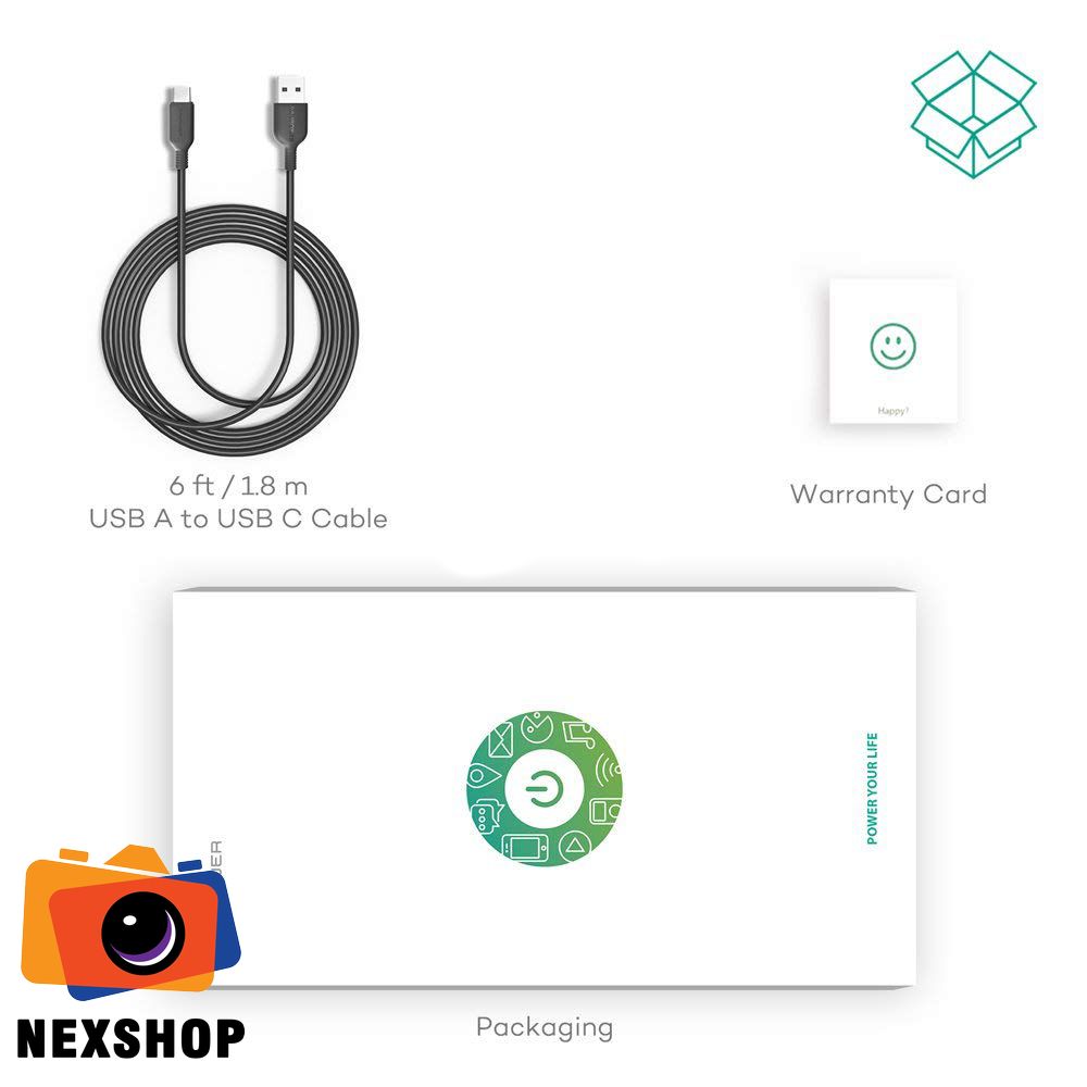Dây USB-C RAVPower 1.8M | Chính hãng - thiết kế và phụ kiện
