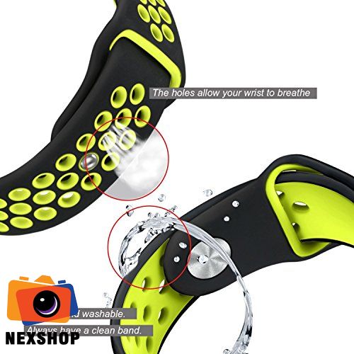 Dây đeo đồng hồ silicon trang trí lỗ | Xanh neon | Nhập khẩu | Ch - khả năng kết nối thiết bị