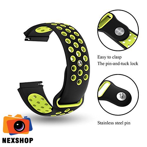 Dây đeo đồng hồ silicon trang trí lỗ | Xanh neon | Nhập khẩu | Ch - thiết kế và phụ kiện