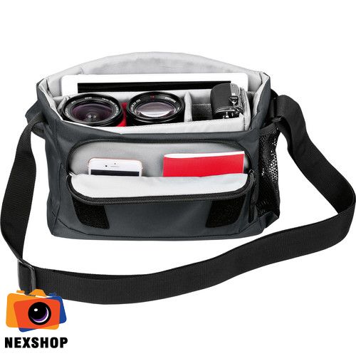 Túi máy ảnh Manfrotto NX Messenger for CSC | Màu Xám | Chính hãng - mặt sau và phụ kiện đi kèm