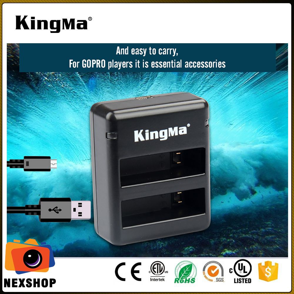 Sạc đôi Kingma cho pin Gopro 8/5/6/7 | Nhập khẩu