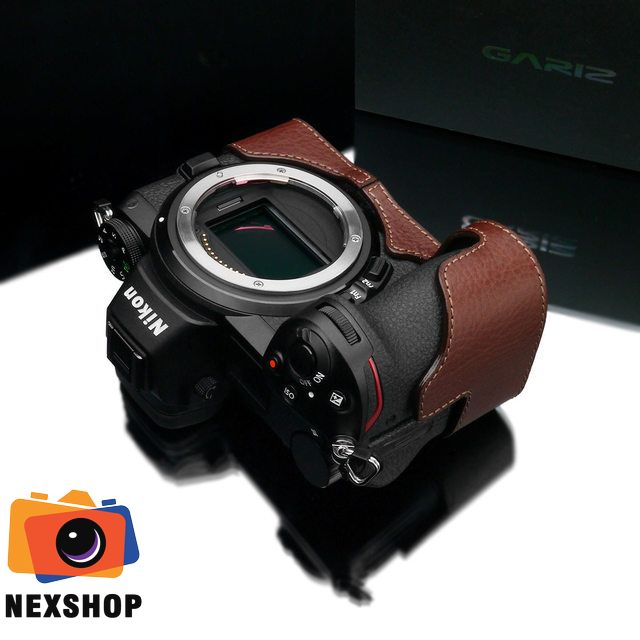 Bao da Gariz Nikon Z6/7 Nâu đậm | Nhập khẩu | Chính hãng - mặt sau và phụ kiện đi kèm