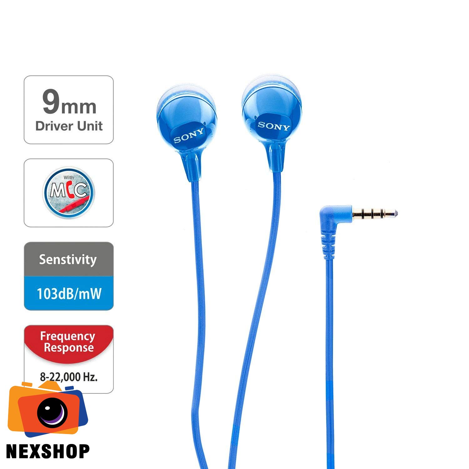 Tai nghe In-ear MDR-EX15AP | Xanh Dương | Chính hãng