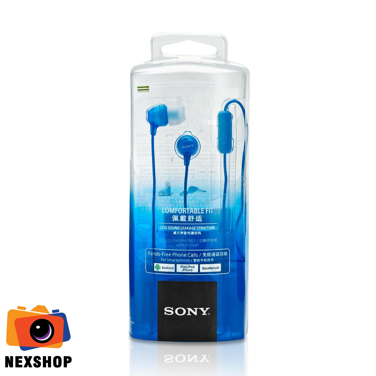 Tai nghe In-ear MDR-EX15AP | Xanh Dương | Chính hãng