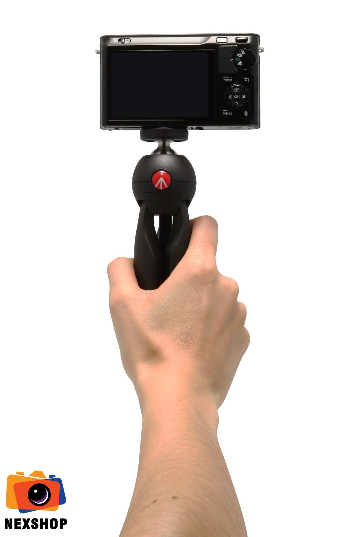 Chân máy mini Manfrotto Pixi | Đen-đỏ | Chính hãng - khả năng kết nối thiết bị