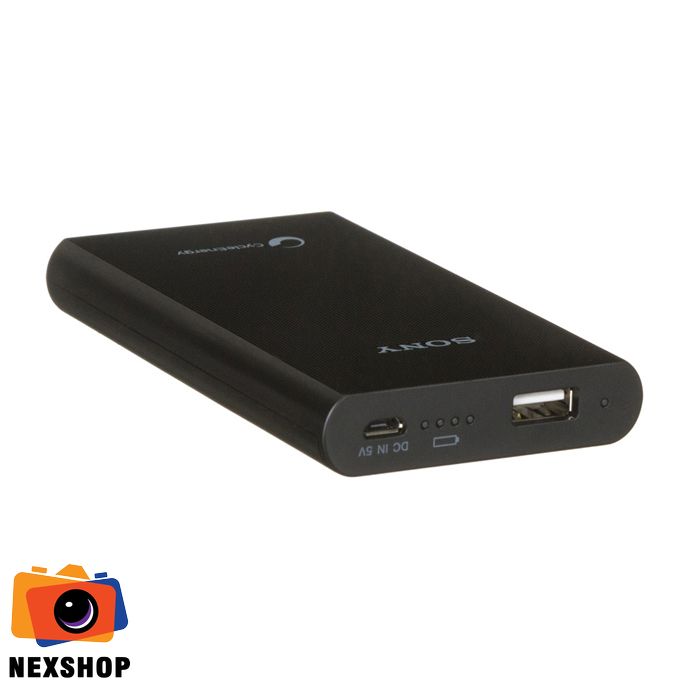 Pin Dự Phòng Sony E6 5800 mAh | Đen | Chính Hãng - mặt sau và phụ kiện đi kèm