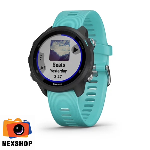 Đồng hồ sức khỏe Garmin Forerunner 245 Music | Black/Aqua | Chính hãng