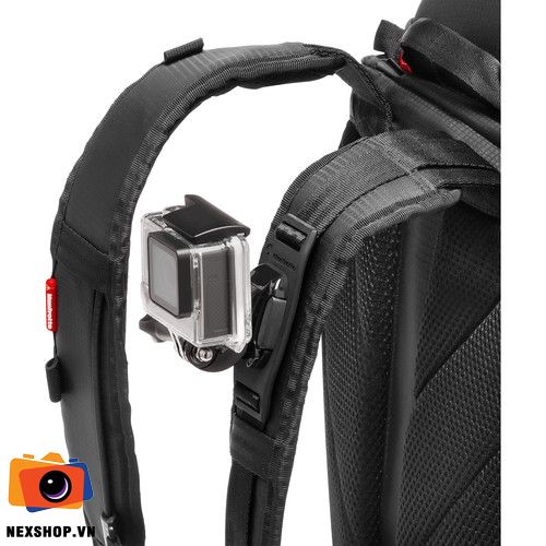 Ba lô máy ảnh Manfrotto Offroad Stunt Backpack màu đen | Chính hã - mặt sau và phụ kiện đi kèm