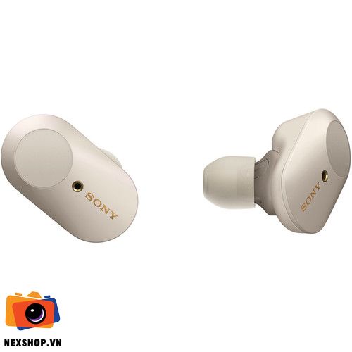 Tai nghe không dây chống ồn Sony WF-1000XM3 | Bạc | Chính hãng - mặt sau và phụ kiện đi kèm