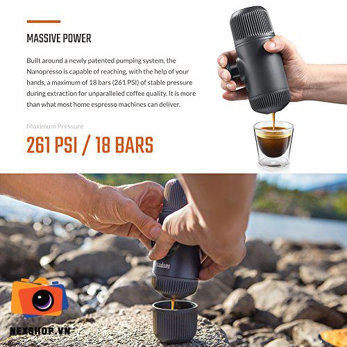 Máy Pha Cafe Cầm Tay Wacaco NanoPresso | Màu Đen | Nhập khẩu