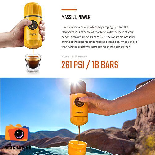 Máy Pha Cafe Cầm Tay Wacaco NanoPresso | Màu Vàng | Chính hãng - cấu hình hộp sạc
