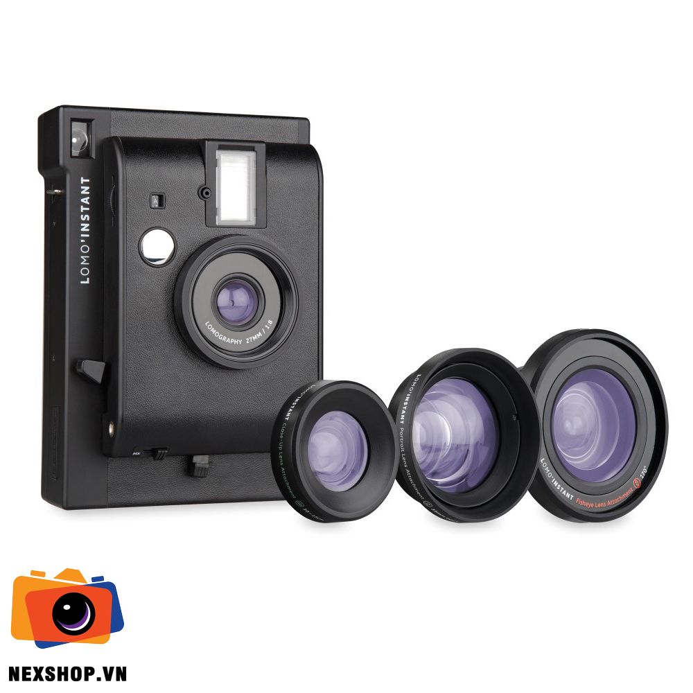 Máy Ảnh Lomography Lomo'Instant Kèm 3 Ống Kính | Màu Đen | Chính - thiết kế và phụ kiện