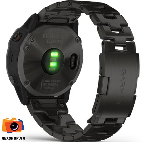 Đồng hồ thông minh Fēnix 6X Titanium Carbon Gray DLC | Chính hãng - mặt sau và phụ kiện đi kèm