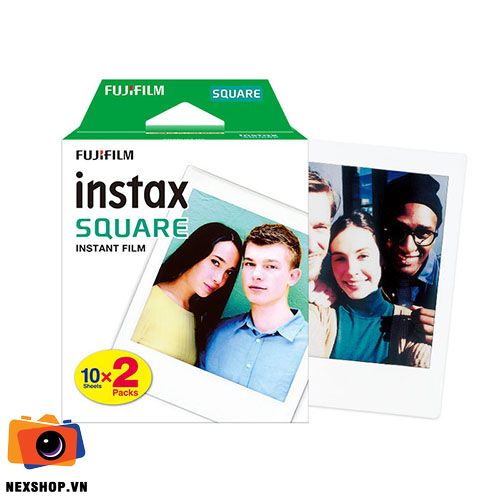 Film Fujifilm Instax Square ISO 800 | 20 tấm | Chính hãng - mặt sau và phụ kiện đi kèm