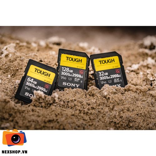 Thẻ nhớ Sony 128GB SF-G Tough Series UHS-II SDXC | Chính hãng - mặt sau và phụ kiện đi kèm