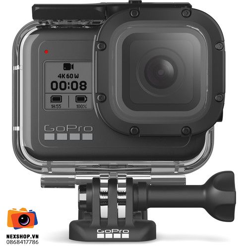 Vỏ chống nước GoPro Hero 8 Protective Housing | Chính hãng - mặt sau và phụ kiện đi kèm