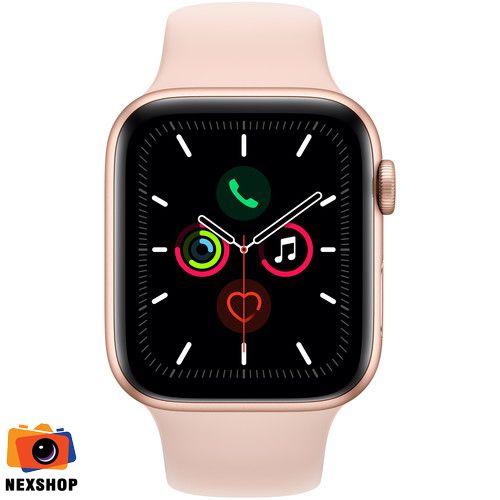 Apple Watch Series 5 GPS, 44mm Gold Aluminium Case with Pink Sand Sport Band - S/M & M/L