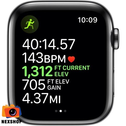 Apple Watch Series 5 GPS + Cellular, 40mm Space Black Stainless Steel Case with Black Sport Band - S/M & M/L | Chính hãng FPT