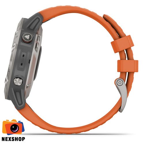 Đồng hồ sức khỏe Fenix 6 - Pro and Sapphire Editions Sapphire - Titanium with Ember Orange Band | Hàng chính hãng FPT